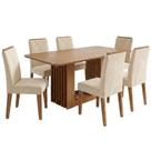 Mesa de Jantar Ariela MDF Com 6 Cadeiras Estofadas Suede MOLCI