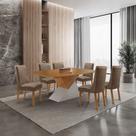 Mesa de Jantar Aster 180cm Tampo MDF Laminado Canto Copo com 6 Cadeiras Carolina Mesa de Jantar Aster 180cm Tampo MDF Laminado Canto Copo com 6 Cadeiras Carolina