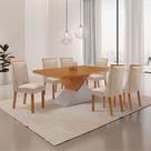 Mesa de Jantar Aster 6 Lugares Retangular MDF 180CM Creme Moderna