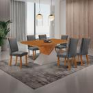 Mesa de Jantar Aster 6 Lugares Retangular MDF 180CM Grafite Moderna