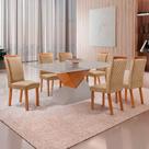 Mesa de Jantar Aster Lorena 6 Lugares Vidro Off White 180CM Moderna Mesa de Jantar Aster Lorena 6 Lugares Vidro Off White 180CM Moderna