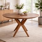 Mesa de Jantar Ayla 1,30m Tampo Laminado Madeira Base Madeira Cinamomo