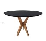 Mesa de Jantar Base Estrela Tampo Preto 100cm ***SOMENTE A MESA, SEM AS CADEIRAS