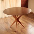 Mesa de Jantar Base Estrelada de Madeira Maciça 108cm Alice