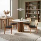 Mesa de Jantar Base Ripada 105cm com 4 Cadeiras 100% MDF