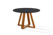 Mesa de Jantar Bela Redonda Tampo Vidro/MDF 105cm Luxo