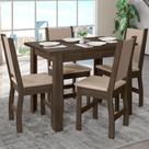 Mesa de Jantar Bellagio Retangular 108cm Com 4 Cadeiras Clara Poliman Móveis Mesa de Jantar Bellagio Retangular 108cm Com 4 Cadeiras Clara Poliman Móveis