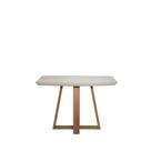 Mesa de Jantar Bennett c/ Vidro Retangular 4 lugares 115 cm Natural Off White Província Mesa de Jantar Bennett c/ Vidro Retangular 4 lugares 115 cm Natural Off White Província