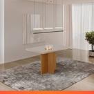 Mesa de Jantar Berlim Rufato 1,20m MDF com Vidro Temperado Naturale Off White - Naturale/Off-white