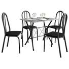 Mesa de Jantar Bruna 100x60 cm com Granito Ocre Itabira com 4 Cadeiras 050 Preto - Artefamol Mesa de Jantar Bruna 100x60 cm com Granito Ocre Itabira com 4 Cadeiras 050 Preto - Artefamol