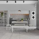 Mesa de Jantar C/02 Bancos e 02 Banquetas Tub 135cm Est.Branca