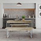 Mesa de Jantar C/02 Bancos Tub 135cm Est.Branca
