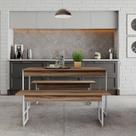 Mesa de Jantar C/02 Bancos Tub 135cm Est.Branca