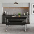 Mesa de Jantar C/02 Bancos Tub 135cm Est.Branca