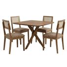 Mesa de Jantar Cacau Com 4 Cadeiras Estofadas Encanto material sintético ORNAR