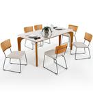 Mesa De Jantar Capri 160cm Off White Com 6 Cadeiras WhiCru