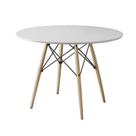 Mesa de Jantar Charles Eames Redonda Pés Madeira Tampo Madeira Eiffel Wood 90cm