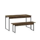 Mesa De Jantar Com 1 Banco Estilo Industrial Tub Carvalho Dark /