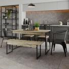 Mesa de Jantar com 1 Banco Estilo Industrial TUB