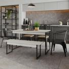Mesa de Jantar com 1 Banco Estilo Industrial TUB
