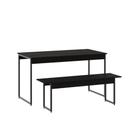 Mesa De Jantar Com 1 Banco Estilo Industrial Tub Preto ônix / Est.preta Mesa De Jantar Com 1 Banco Estilo Industrial Tub Preto ônix / Est.preta
