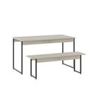 Mesa De Jantar Com 1 Banco Estilo Industrial Tub Snow /