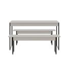Mesa De Jantar Com 2 Bancos Estilo Industrial Tub Branco Chess /