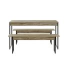 Mesa De Jantar Com 2 Bancos Estilo Industrial Tub Carvalho /