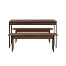 Mesa De Jantar Com 2 Bancos Estilo Industrial Tub Nogal / Est.preta