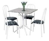 Mesa De Jantar Com 4 Cadeiras Monaco 80cm Em Aço Cor Branca