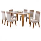 Mesa de Jantar com 6 Cadeiras Requinte Veneza Off White Viero