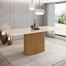 Mesa de Jantar com Tampo MDF e Vidro com Canto Arredondado 200 Cm Solana Henn