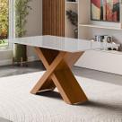 Mesa de Jantar com Vidro 6 Lugares Multimóveis CR50237 Mesa de Jantar com Vidro 6 Lugares Multimóveis CR50237