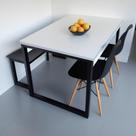 Mesa de Jantar Compacta 80x80cm Industrial - Design Moderno com Metalon Reforçado para Cozinhas e Apartamentos