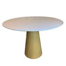 Mesa de Jantar Cone 100 cm Base Madeira Marfim Claro