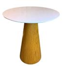 Mesa de Jantar Cone 70 cm Base Madeira Freijó Tampo Laqueado Branco