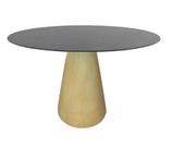 Mesa de Jantar Cone 80 cm Base Madeira Natural Freijó Claro Tampo Laqueado