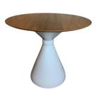 Mesa de Jantar Cone Ampulheta 80 cm Tampo Imbuia Base Branca Mesa de Jantar Cone Ampulheta 80 cm Tampo Imbuia Base Branca