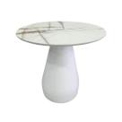 Mesa de Jantar Cone Balonê Redonda 120 cm Tampo Marmorizado Calacata Base Branca Mesa de Jantar Cone Balonê Redonda 120 cm Tampo Marmorizado Calacata Base Branca