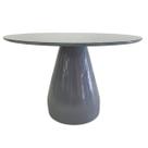 Mesa de Jantar Cone Balonê Redonda 160 cm Tampo Laca Cinza + Vidro Base Cinza Mesa de Jantar Cone Balonê Redonda 160 cm Tampo Laca Cinza + Vidro Base Cinza