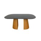 Mesa de Jantar Cone Duo Retangular 137x90cm Tampo Laca Preta Base Freijó Mesa de Jantar Cone Duo Retangular 137x90cm Tampo Laca Preta Base Freijó