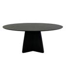 Mesa De Jantar Cone Lazo Oval 140x90 Cm Tampo Ébano Base Ébano Preto Mesa De Jantar Cone Lazo Oval 140x90 Cm Tampo Ébano Base Ébano Preto