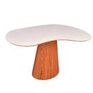 Mesa De Jantar Cone Orgânica Beca 140x90cm Madeira Freijó E Offwhite