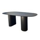 Mesa de Jantar Cone orgânica Oval 180x100 cm com 2 Bases Ebano Tampo Ebano