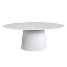 Mesa De Jantar Cone Oval Laqueada Branco Vidro 3mm Tamanho:200x100