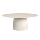 Mesa De Jantar Cone Oval Laqueada Off White Vidro 3mm Tamanho:160x90