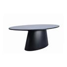 Mesa De Jantar Cone Oval Laqueada Preta Vidro 3mm Tamanho:120x90