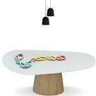 Mesa De Jantar Cone Oval Orgânica 160x90cm Mesa De Jantar Cone Oval Orgânica 160x90cm