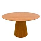Mesa de Jantar Cone Redonda 140 cm Base e Tampo Freijó