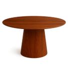 Mesa de Jantar Cone Redonda 140 cm Base Madeira Pau Ferro